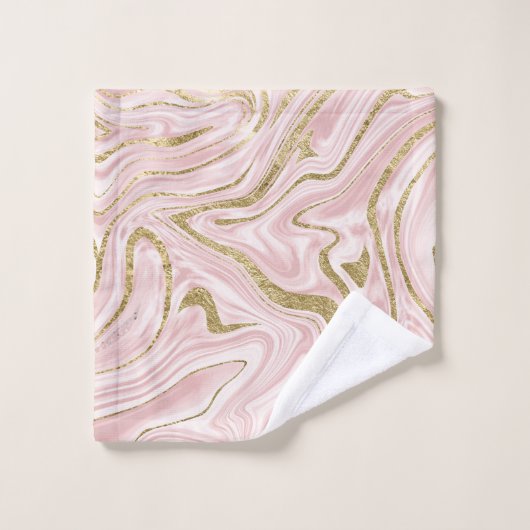 Blush Pink Gold Marble #1 Bad Handdoek (Wasdoekje)