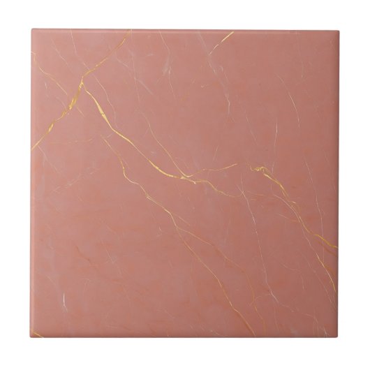 Blush Pink Gold Marble Pattern Tegeltje (Voorkant)