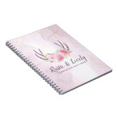 Blush Pink Gold Marble Rustic Floral Antlers Chic Notitieboek (Rechterzijde)