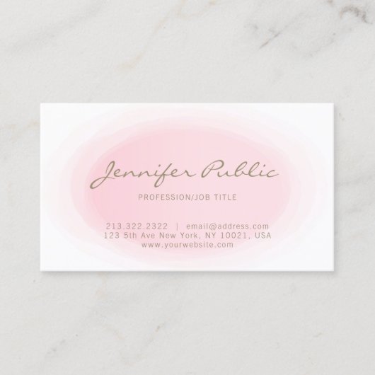 Blush Pink Gold Minimalist Elegant Design Trendy Visitekaartje (Voorkant)