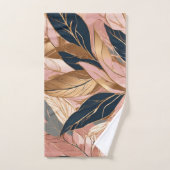 Blush Pink Gold Modern Boho Leaves Collectie Bad Handdoek (Handdoek)