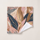 Blush Pink Gold Modern Boho Leaves Collectie Bad Handdoek (Wasdoekje)