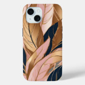 Blush Pink Gold Modern Boho Leaves Collectie Case-Mate iPhone Case (Achterkant)