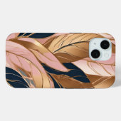 Blush Pink Gold Modern Boho Leaves Collectie Case-Mate iPhone Case (Achterkant (horizontaal))