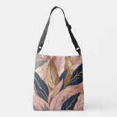 Blush Pink Gold Modern Boho Leaves Collectie Crossbody Tas (Achterkant)
