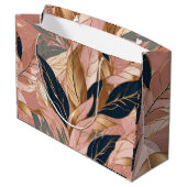 Blush Pink Gold Modern Boho Leaves Collectie Groot Cadeauzakje (Achterkant Gekanteld)