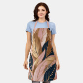 Blush Pink Gold Modern Boho Leaves Collectie Schort (Gedragen)