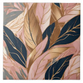 Blush Pink Gold Modern Boho Leaves Collectie Tegeltje (Voorkant)