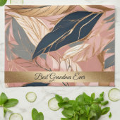 Blush Pink Gold Modern Boho Leaves Collectie Theedoek (Gevouwen)