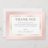 Blush Pink Gold Modern Elegant Script Minimalist Bedankkaart (Voorkant)