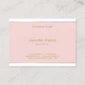 Blush Pink Gold Modern Handgeschreven Script Sjabl Visitekaartje (Achterkant)
