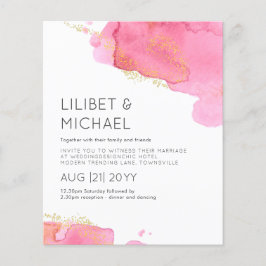 Blush Pink Gold Modern LOWEST BUDGET Weddenschap Flyer
