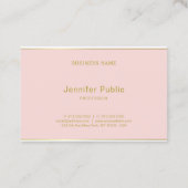 Blush Pink Gold Moderne Sjabloon Handgeschreven sc Visitekaartje (Achterkant)