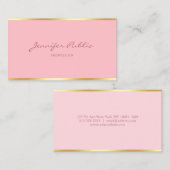Blush Pink Gold Moderne Sjabloon Handgeschreven sc Visitekaartje (Voorkant / Achterkant)