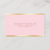 Blush Pink Gold Moderne Sjabloon Handgeschreven sc Visitekaartje (Achterkant)