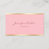 Blush Pink Gold Moderne Sjabloon Handgeschreven sc Visitekaartje (Voorkant)
