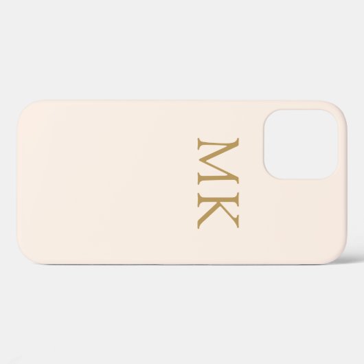 Blush Pink Gold Monogram Case-Mate iPhone Case (Achterkant (horizontaal))