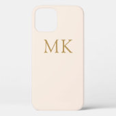 Blush Pink Gold Monogram Case-Mate iPhone Case (Achterkant)