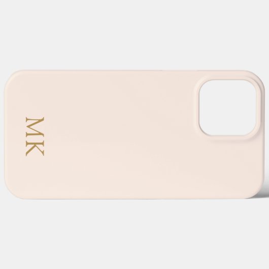Blush Pink Gold Monogram Initiaal Trendy Case-Mate iPhone Case (Achterkant (horizontaal))