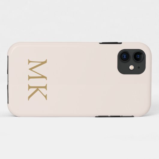 Blush Pink Gold Monogram Initialen Case-Mate iPhone Case (Achterkant (horizontaal))