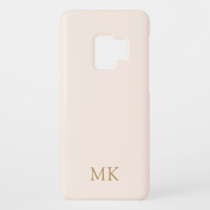 Blush Pink Gold Monogram Initialen Girly Case-Mate Samsung Galaxy S9 Hoesje