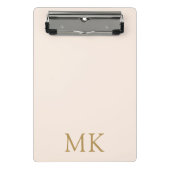 Blush Pink Gold Monogram Initialen Mini Klembord (Voorkant)