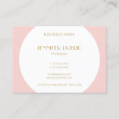 Blush Pink Gold Monogram Modern Elegant Sjabloon Visitekaartje (Achterkant)