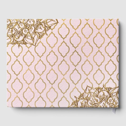 Blush Pink Gold Moroccan Arabian Night Wedding Gastenboek (Achterkant)