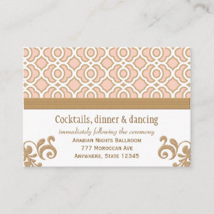Blush Pink Gold Moroccan opvangkaarten Informatiekaartje