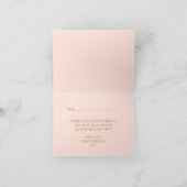 Blush Pink & Gold Ornate Swirl Bridal Shower Bedankkaart (Binnen)