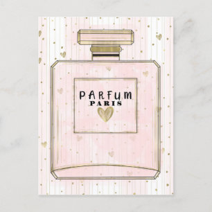 Blush Pink & Gold Paris Parfum Beauty Party Uitnodiging Briefkaart