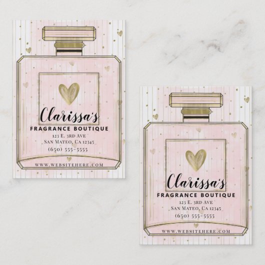 Blush Pink & Gold Paris Parfum Parfum Parfum Parfu Visitekaartje (Voorkant / Achterkant)