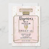 Blush Pink & Gold Paris Parfum Sweet 16 zaterdag Kaart (Voorkant)