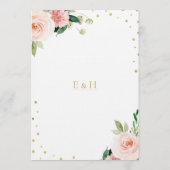 Blush pink gold peony elegant floral wedding  kaart (Achterkant)