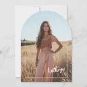 Blush Pink Gold Photo Afstuderen aangekondigd Kaart (Achterkant)