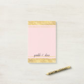 Blush Pink Gold Post-it® Notes (Op bureau)