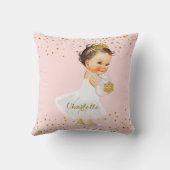 Blush Pink Gold Princess Nursery | Naam Baby Girl Kussen (Achterkant)