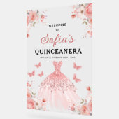 Blush Pink Gold Princess Quinceañera Welkom Acryl Bord (Hoek)