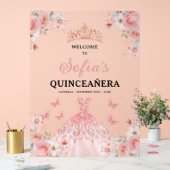 Blush Pink Gold Princess Quinceañera Welkom Acryl Bord (Huwelijk)