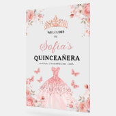 Blush Pink Gold Princess Quinceañera Welkom Acryl Bord (Hoek)