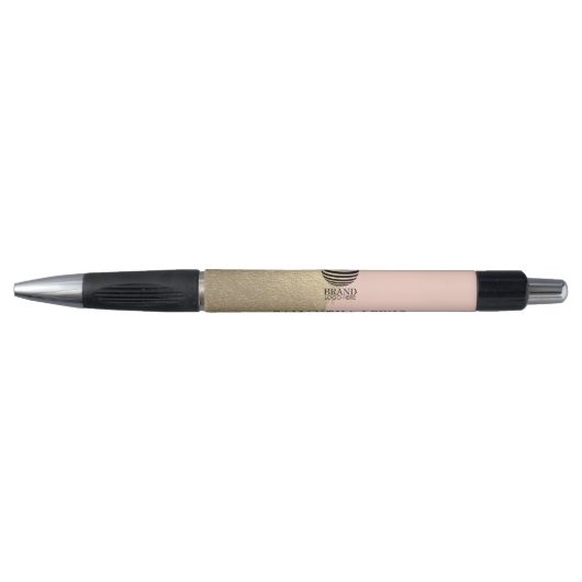 Blush Pink Gold Promotionele Zakelijke Logo & Naam Pen (Voorkant)