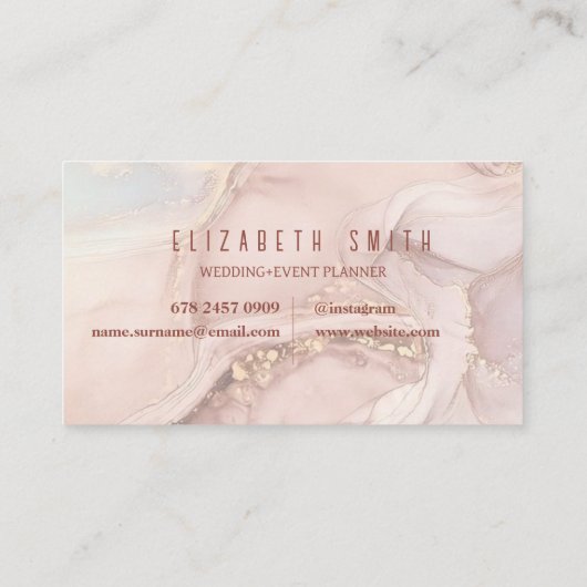 Blush Pink Gold QR-codeagaat Visitekaartje (Achterkant)