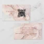 Blush Pink Gold QR-codeagaat Visitekaartje (Voorkant / Achterkant)