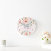  Blush Pink Gold Roos Floral Ronde Klok (Huis)