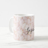 Blush Pink Gold Rose Petals Floral Koffiemok (Voorkant links)