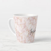 Blush Pink Gold Rose Petals Floral Latte Mok (Linkerhoek)