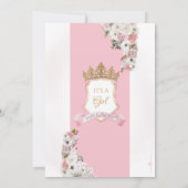 Blush Pink Gold Royal Castle Princess Baby shower Kaart (Achterkant)