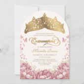 Blush Pink Gold Royal Princess Quinceanera Kaart (Voorkant)