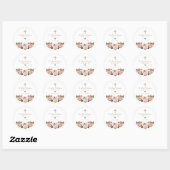 Blush Pink Gold Rozen Christening Favor Ronde Sticker (Vel)