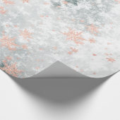 Blush Pink Gold Snowflakes, bevroren Lake Ice Cadeaupapier (Hoek)